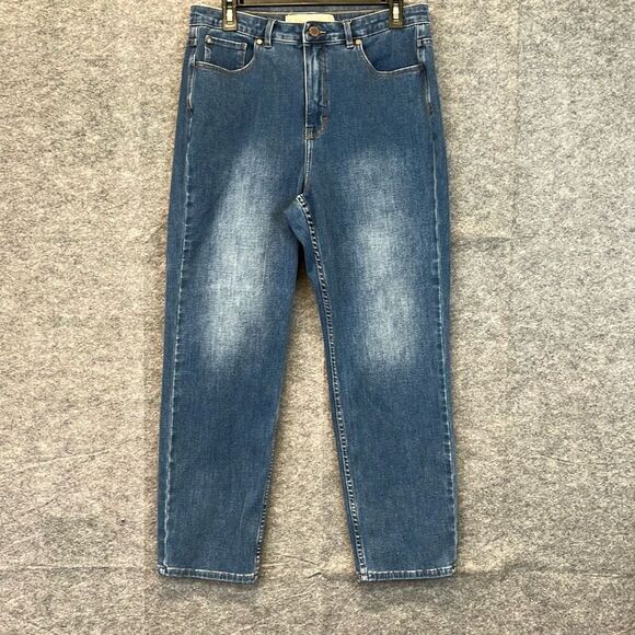 SOFT SURROUNDINGS Ultimate Denim Jeans Women's Sz 12 Blue High Rise Straight Leg - Picture 1 of 15